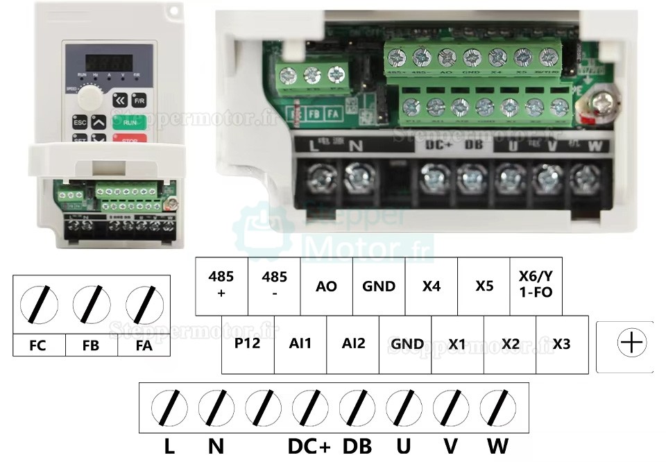 4,5kW 220V/380V Kit moteur de broche refroidi par air JGF-60-24Z/4.5 + H100-5.5S2/T4 avec variateur de fr&eacute;quence (VFD) et 13 pi&egrave;ces pinces ER32